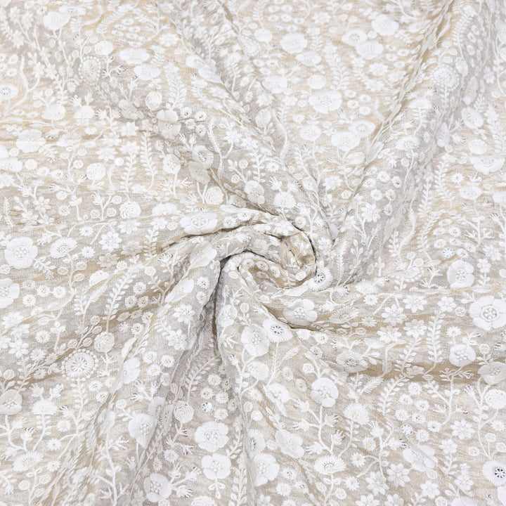 Bam Tissue Sequins Embroidery Fabric | V2997C