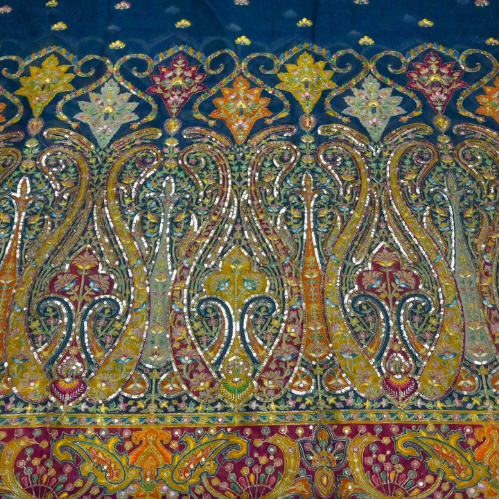 Viscose Georgette Moti Sequins Embroidery Fabric