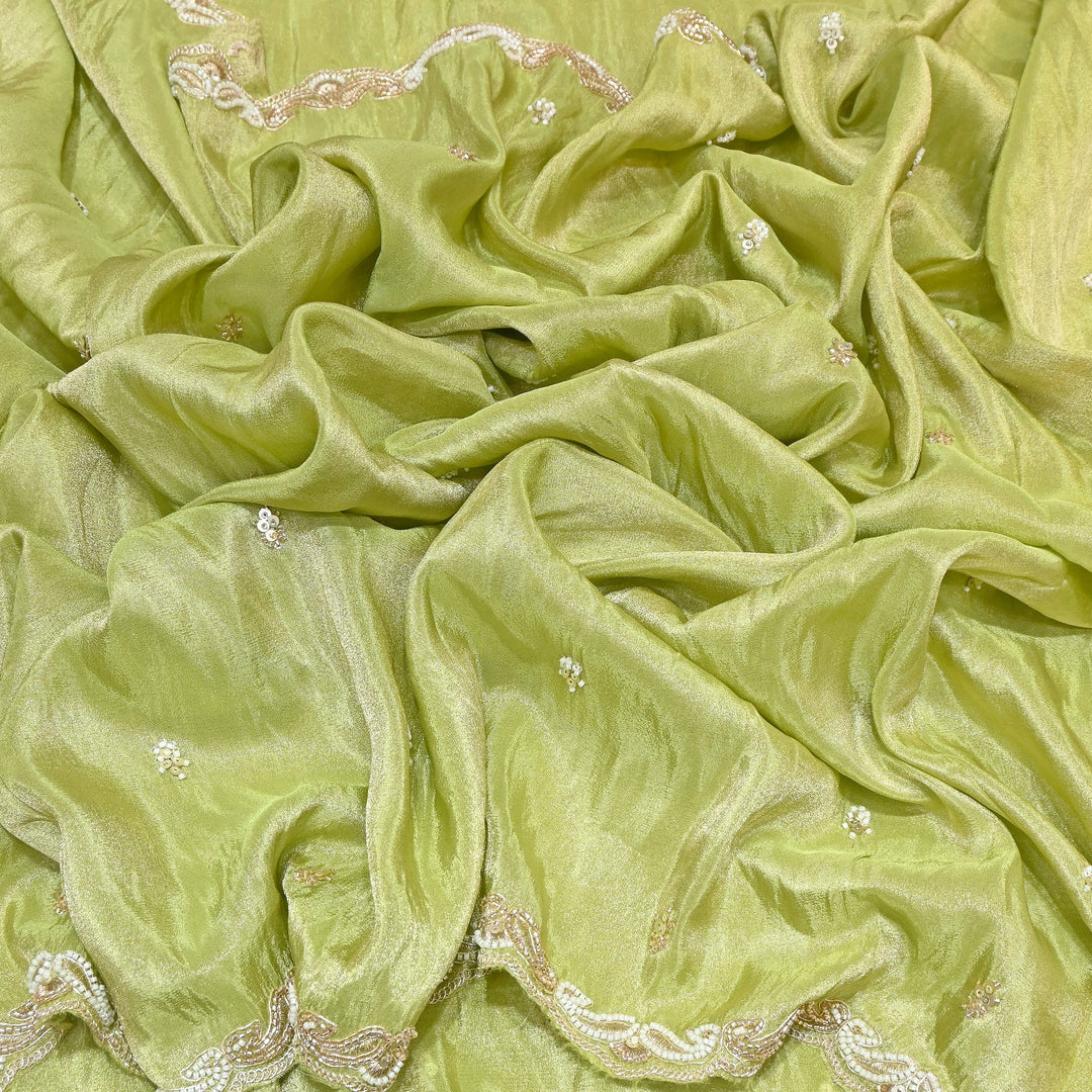 Tissue Moti Embroidery Dupatta Fabric | V3109C-02