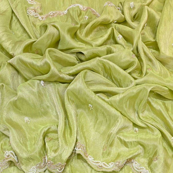 Tissue Moti Embroidery Dupatta Fabric | V3109C-02