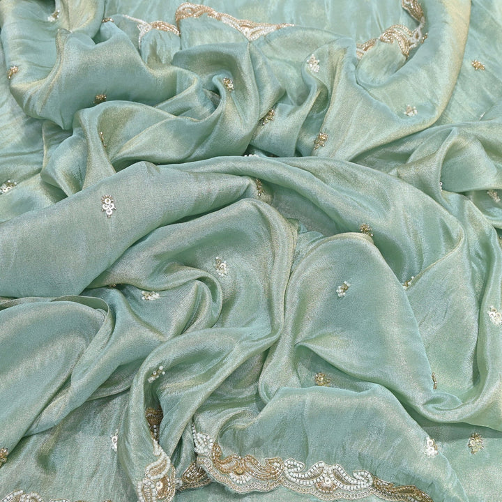 Tissue Moti Embroidery Dupatta Fabric | V3109C-03