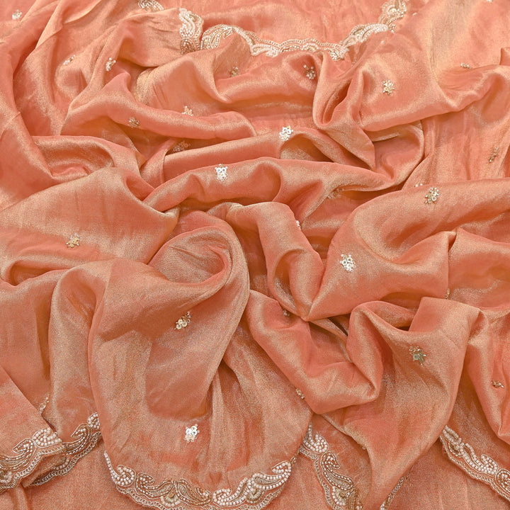 Tissue Moti Embroidery Dupatta Fabric | V3109C-04