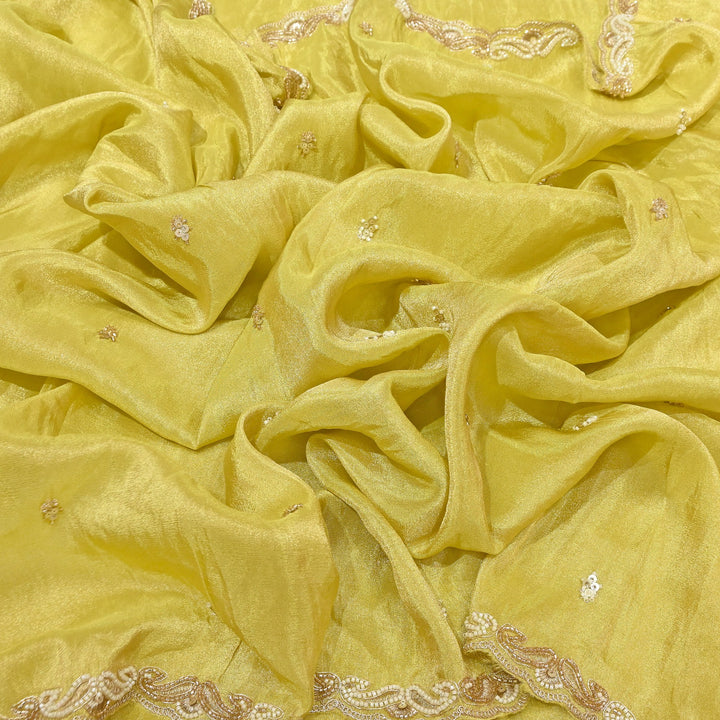 Tissue Moti Embroidery Dupatta Fabric | V3109C-01