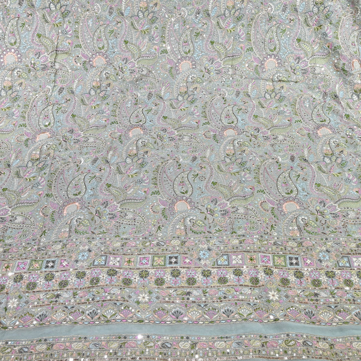 Viscose Georgette Zari With Sequins Embroidery Fabric 54" | D30085-02