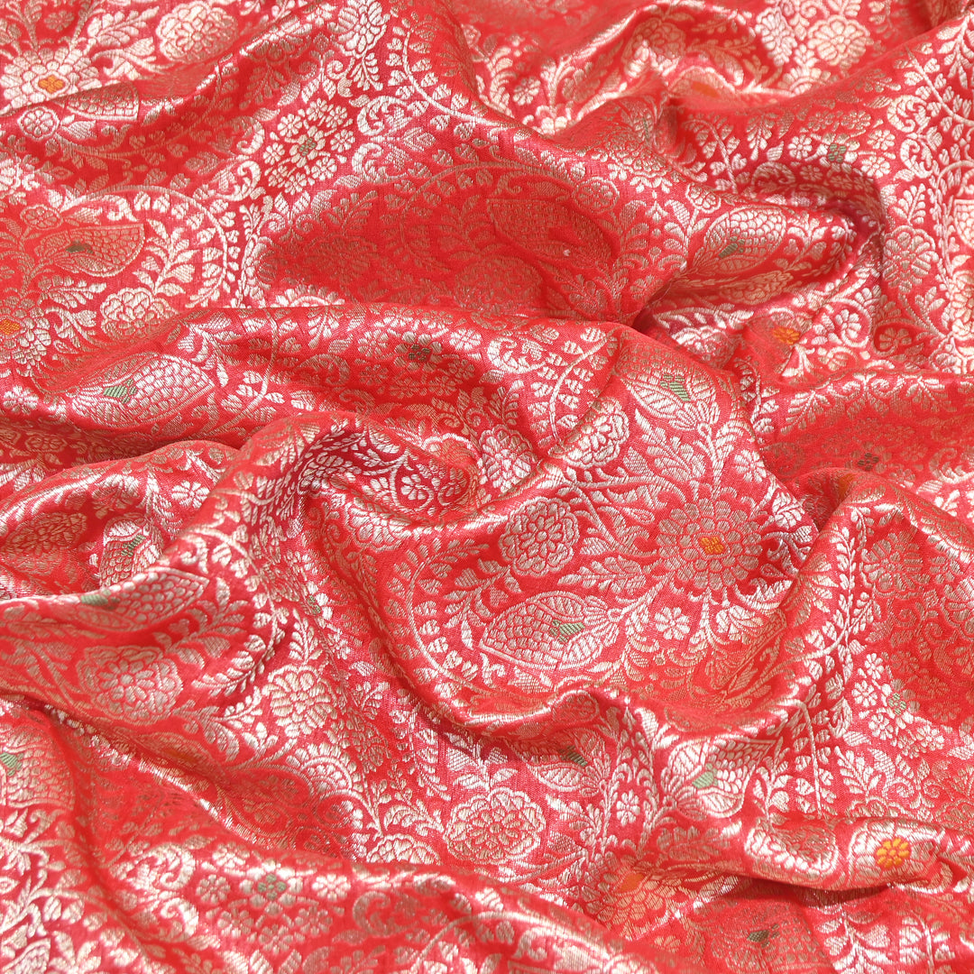 Katan Waskat Meena Brocade Fabric – Premium Royal Banarasi Designer Fabric for Ethnic Wear- H00025-1