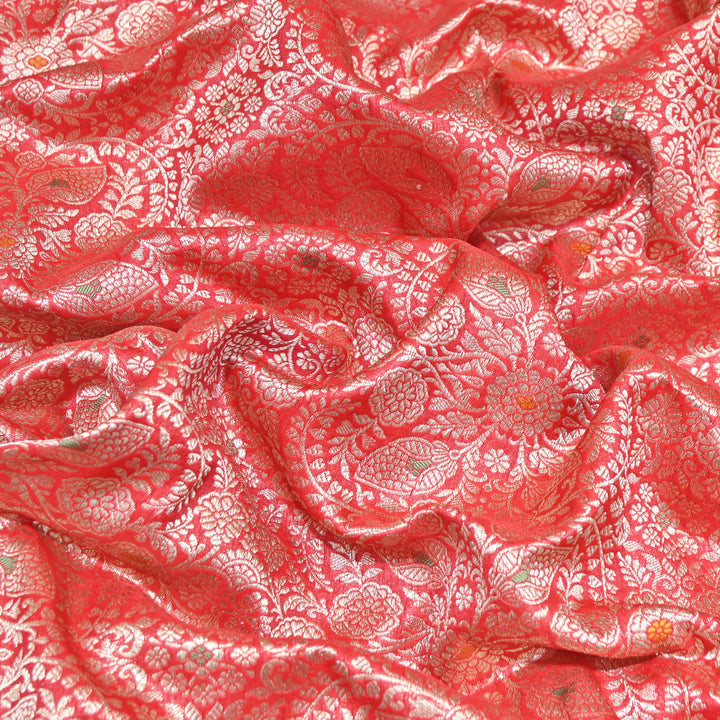 Katan Waskat Meena Brocade Fabric – Premium Royal Banarasi Designer Fabric for Ethnic Wear- H00025-1