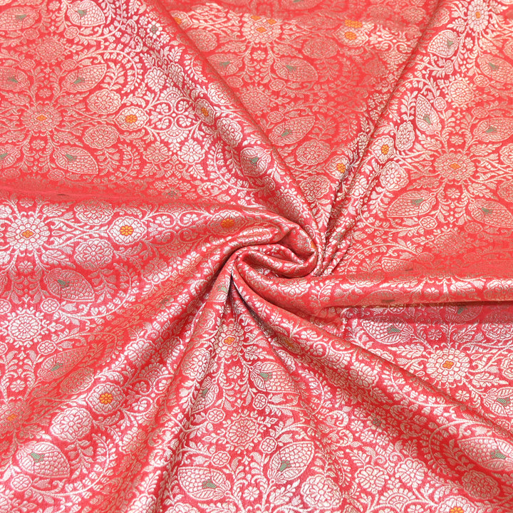 Katan Waskat Meena Brocade Fabric – Premium Royal Banarasi Designer Fabric for Ethnic Wear- H00025-1