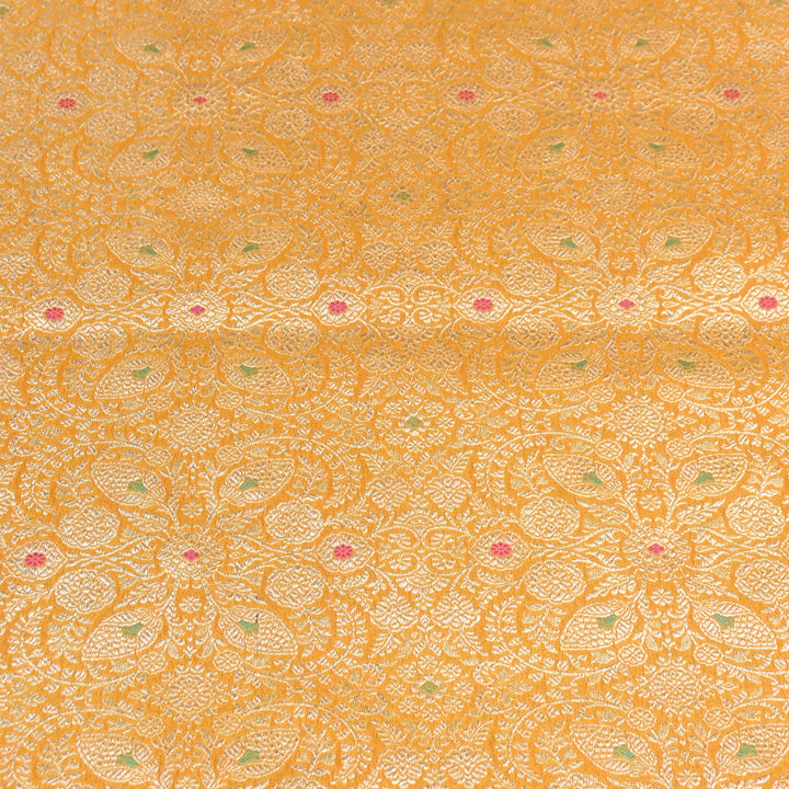 Katan Waskat Meena Brocade Fabric – Premium Royal Banarasi Designer Fabric for Ethnic Wear- H00025-2