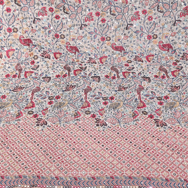 Viscose Georgette Mirror Embroidery Fabric 54" | D30041