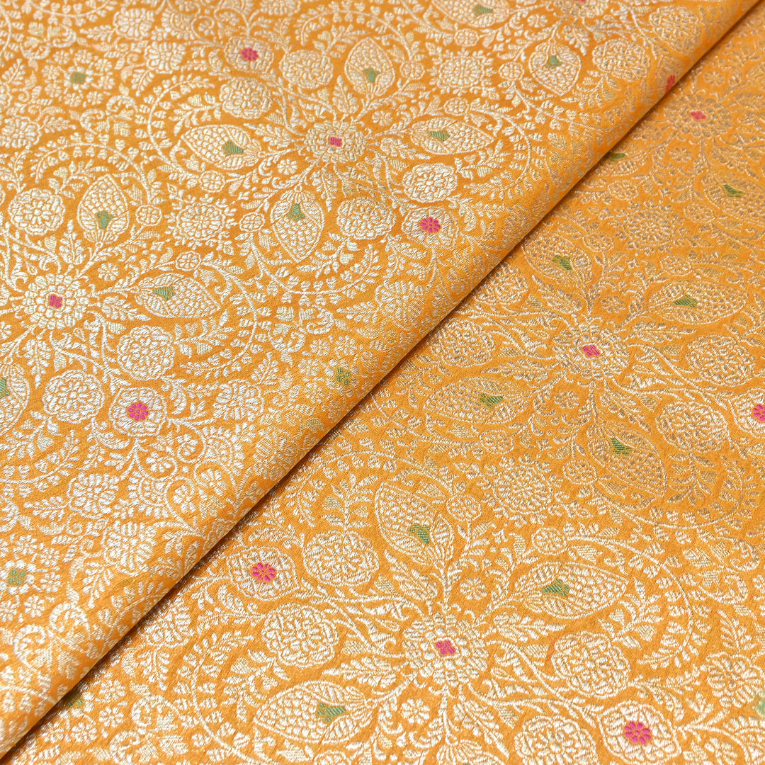 Katan Waskat Meena Brocade Fabric – Premium Royal Banarasi Designer Fabric for Ethnic Wear- H00025-2