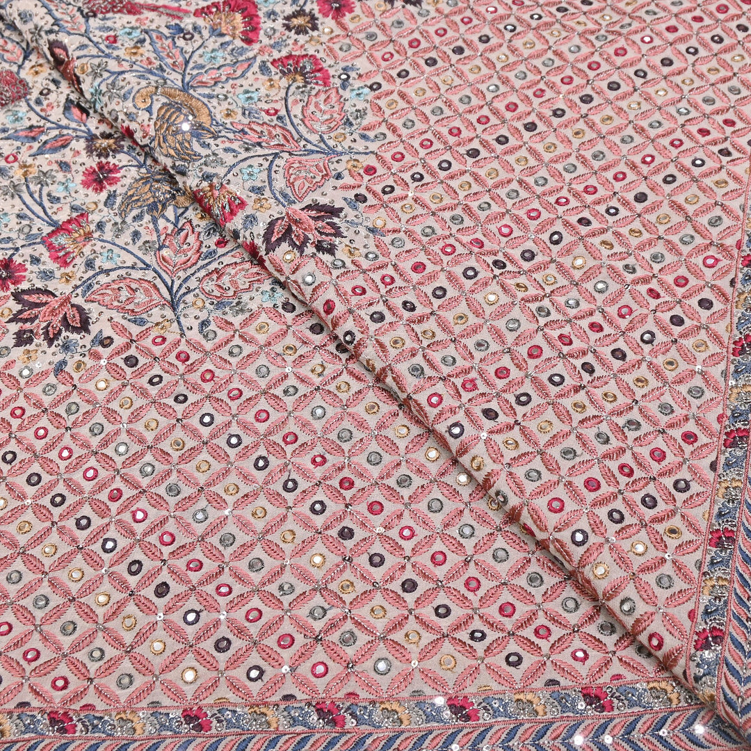 Viscose Georgette Mirror Embroidery Fabric 54" | D30041