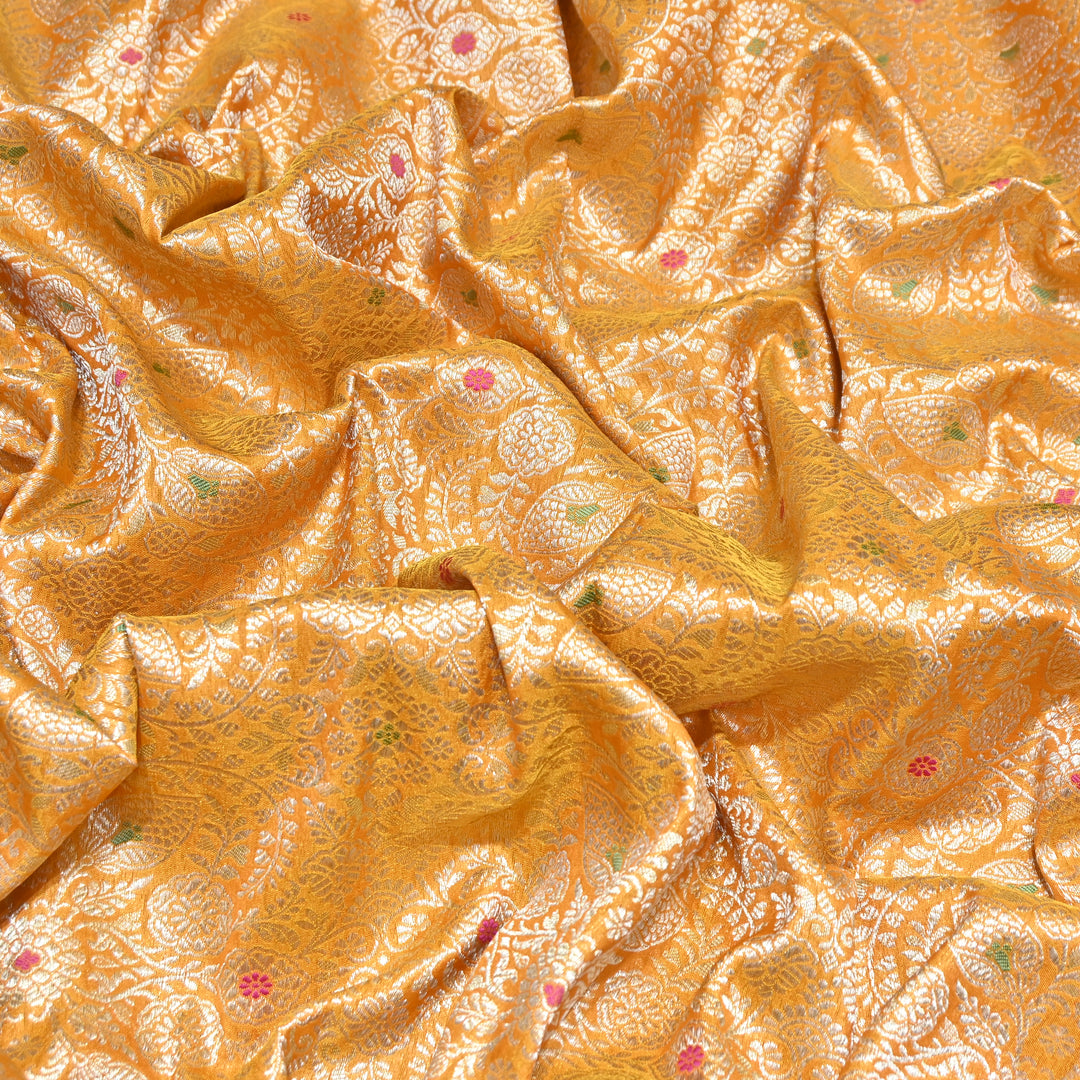 Katan Waskat Meena Brocade Fabric – Premium Royal Banarasi Designer Fabric for Ethnic Wear- H00025-2
