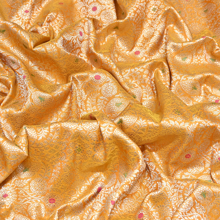 Katan Waskat Meena Brocade Fabric – Premium Royal Banarasi Designer Fabric for Ethnic Wear- H00025-2