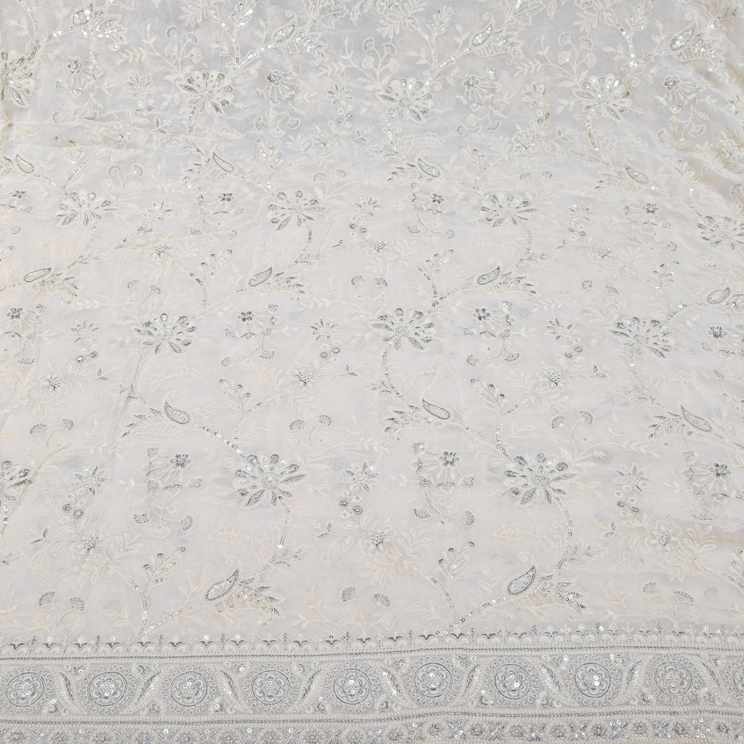 Viscose Georgette Zari With Sequins Embroidery Fabric 54" | D30546