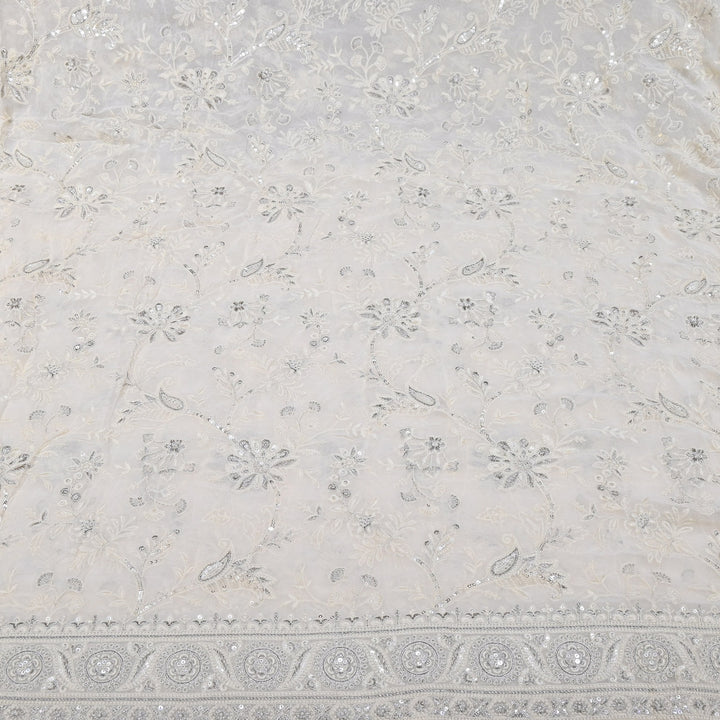 Viscose Georgette Zari With Sequins Embroidery Fabric 54" | D30546