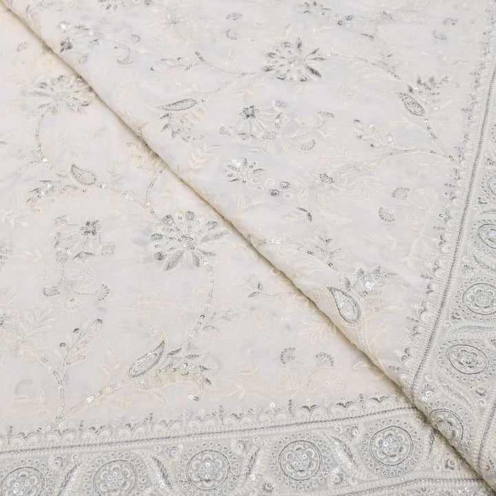 Viscose Georgette Zari With Sequins Embroidery Fabric 54" | D30546