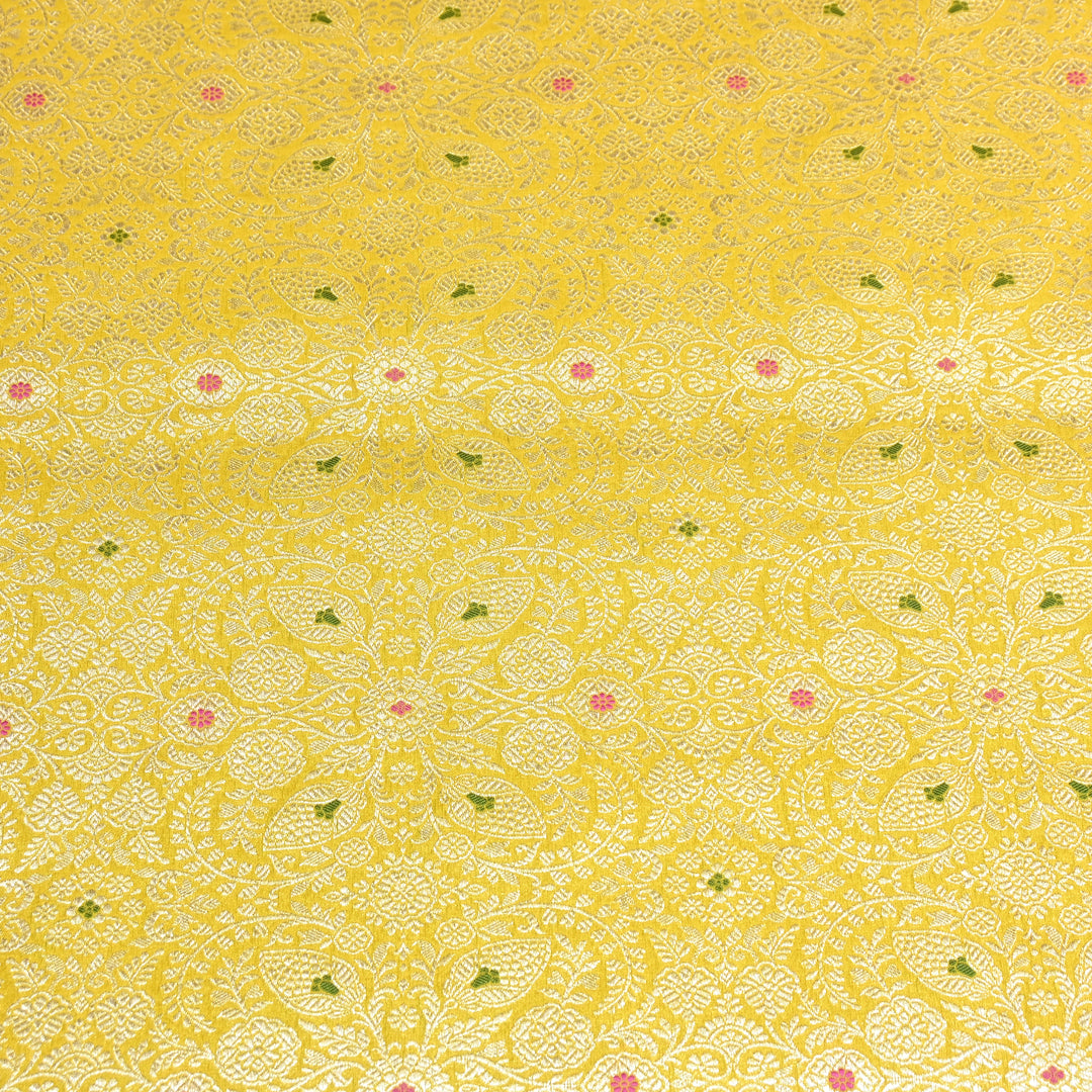Katan Waskat Meena Brocade Fabric – Premium Royal Banarasi Designer Fabric for Ethnic Wear- H00025-4
