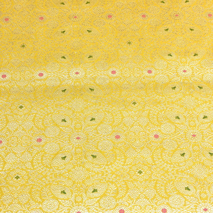 Katan Waskat Meena Brocade Fabric – Premium Royal Banarasi Designer Fabric for Ethnic Wear- H00025-4