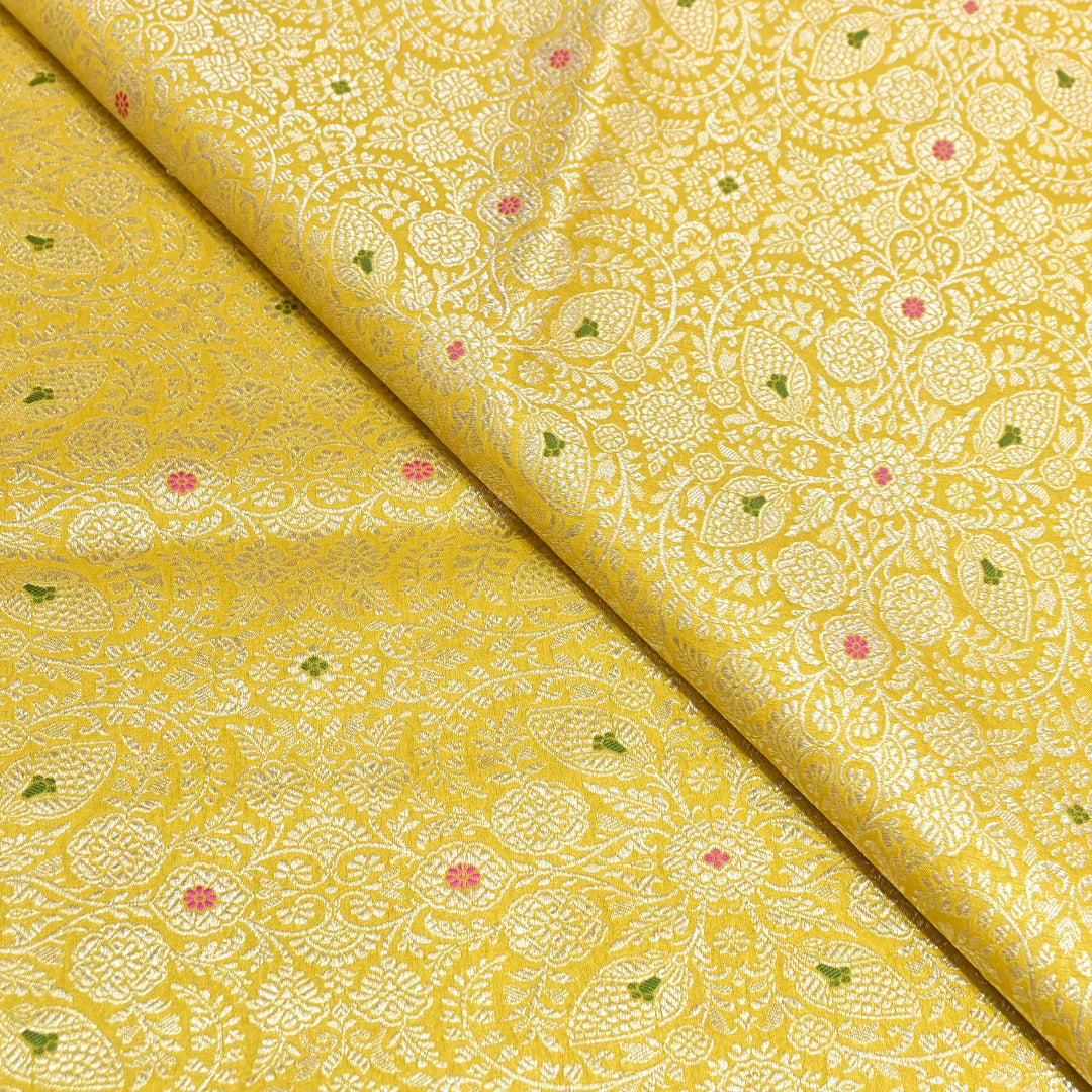 Katan Waskat Meena Brocade Fabric – Premium Royal Banarasi Designer Fabric for Ethnic Wear- H00025-4