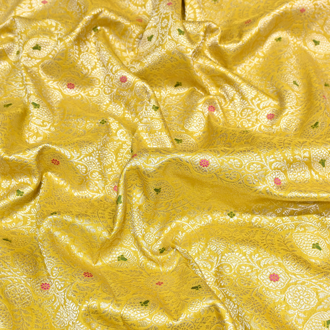 Katan Waskat Meena Brocade Fabric – Premium Royal Banarasi Designer Fabric for Ethnic Wear- H00025-4