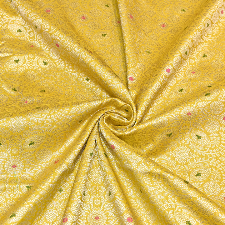 Katan Waskat Meena Brocade Fabric – Premium Royal Banarasi Designer Fabric for Ethnic Wear- H00025-4