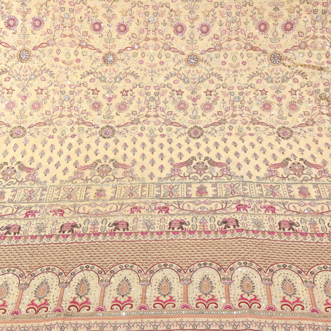 Crape Zari & Sequins Embroidery Fabric 54" | D30723-01