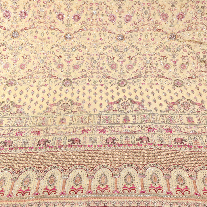 Crape Zari & Sequins Embroidery Fabric 54" | D30723-01