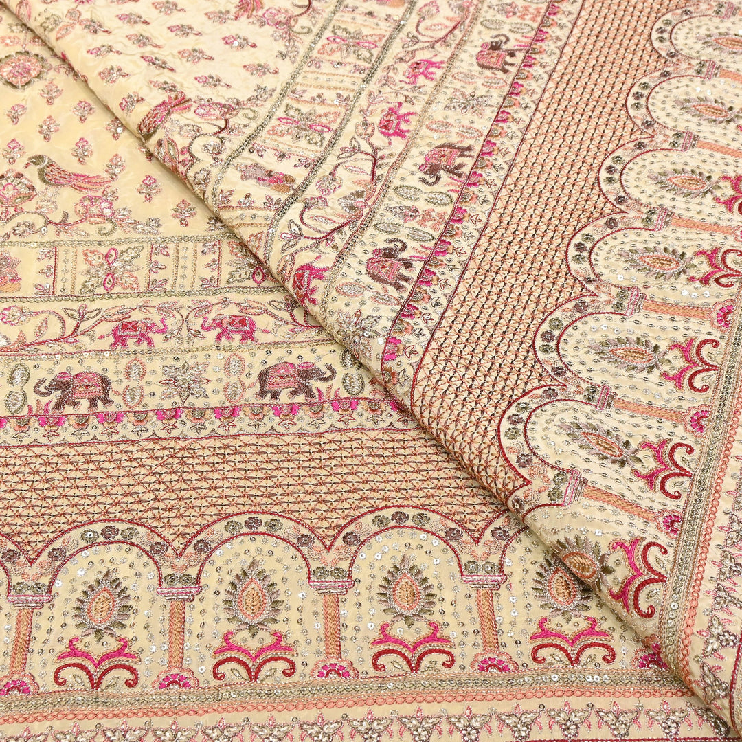 Crape Zari & Sequins Embroidery Fabric 54" | D30723-01