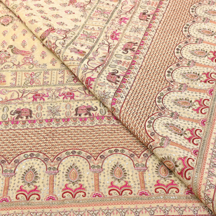 Crape Zari & Sequins Embroidery Fabric 54" | D30723-01