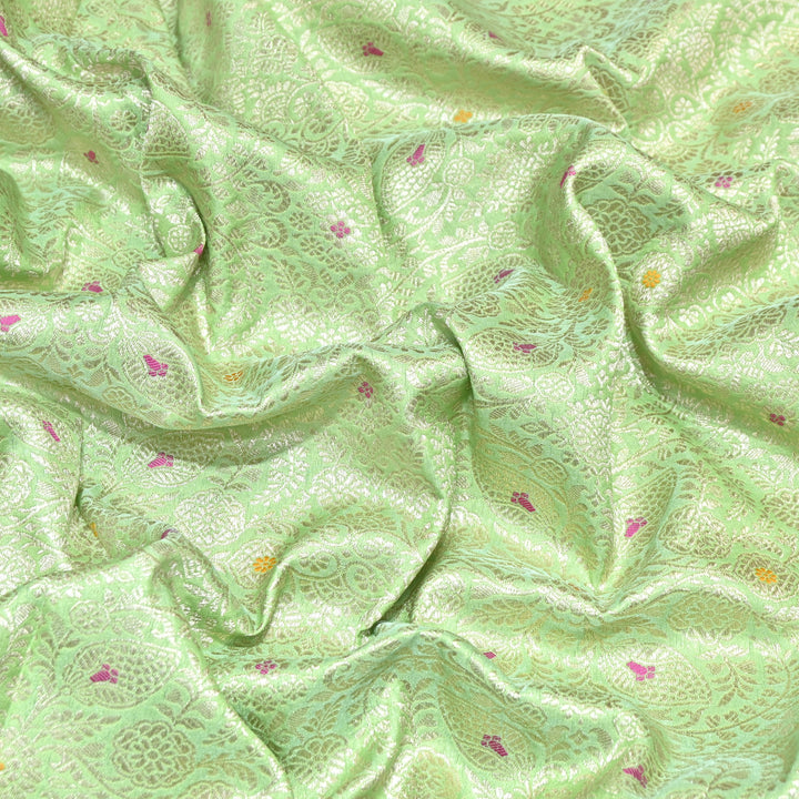 Katan Waskat Meena Brocade Fabric – Premium Royal Banarasi Designer Fabric for Ethnic Wear- H00025-6