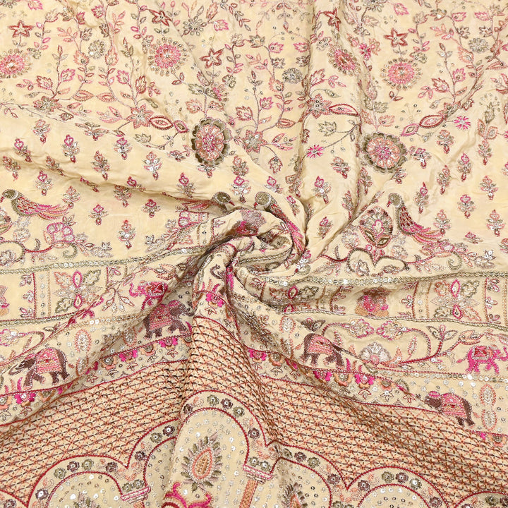Crape Zari & Sequins Embroidery Fabric 54" | D30723-01