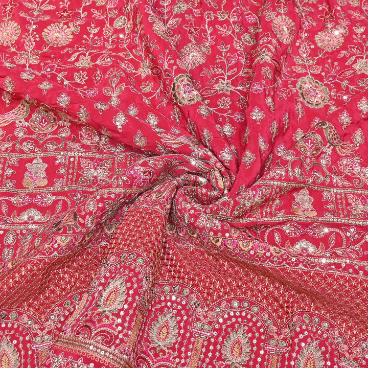 Crape Zari & Sequins Embroidery Fabric 54" | D30723-02