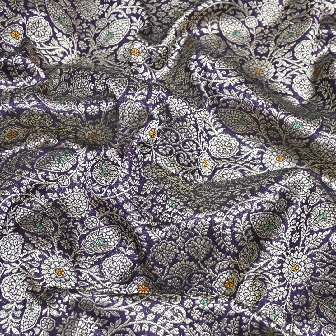 Katan Waskat Meena Brocade Fabric – Premium Royal Banarasi Designer Fabric for Ethnic Wear- H00025-8