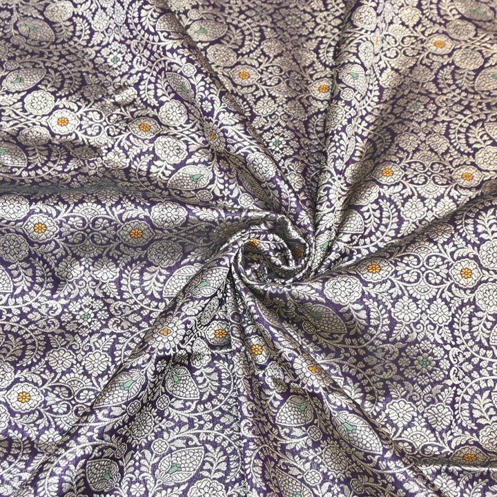 Katan Waskat Meena Brocade Fabric – Premium Royal Banarasi Designer Fabric for Ethnic Wear- H00025-8