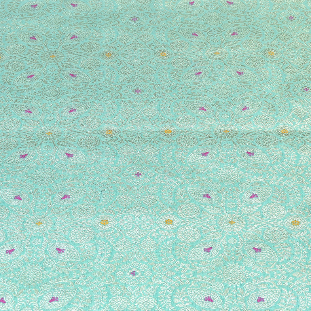Katan Waskat Meena Brocade Fabric – Premium Royal Banarasi Designer Fabric for Ethnic Wear- H00025-9