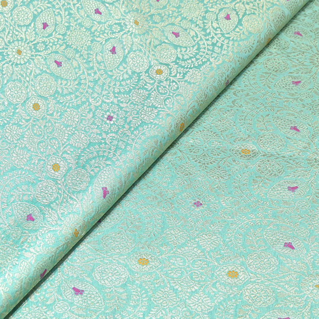 Katan Waskat Meena Brocade Fabric – Premium Royal Banarasi Designer Fabric for Ethnic Wear- H00025-9