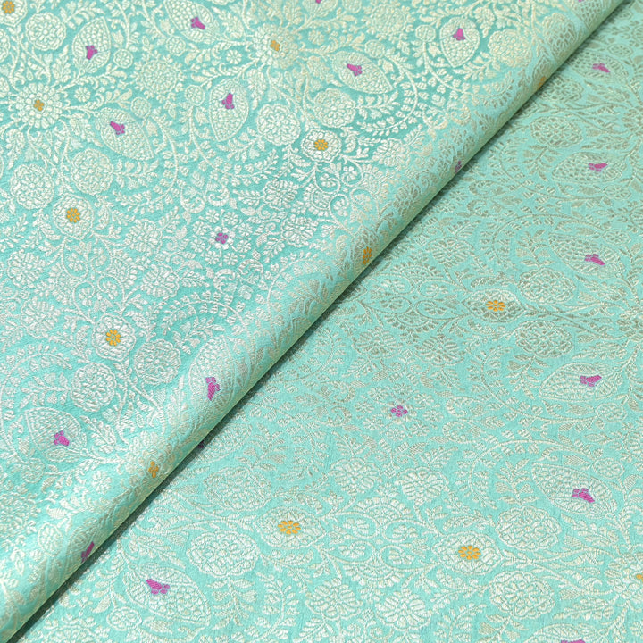 Katan Waskat Meena Brocade Fabric – Premium Royal Banarasi Designer Fabric for Ethnic Wear- H00025-9