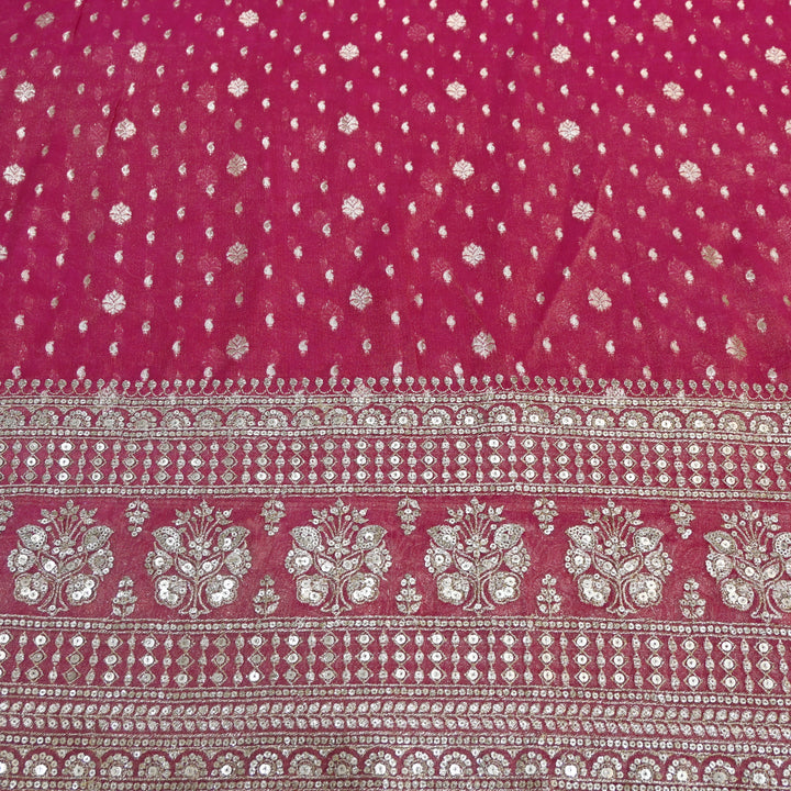 Georgette Tissue Zari With Sequence Embroidery Fabric