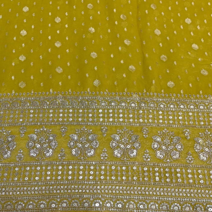 Georgette Tissue Zari With Sequence Embroidery Fabric