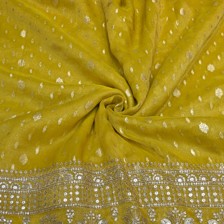 Georgette Tissue Zari With Sequence Embroidery Fabric