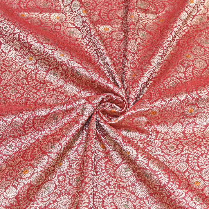 Katan Waskat Meena Brocade Fabric – Premium Royal Banarasi Designer Fabric for Ethnic Wear- H00025-11