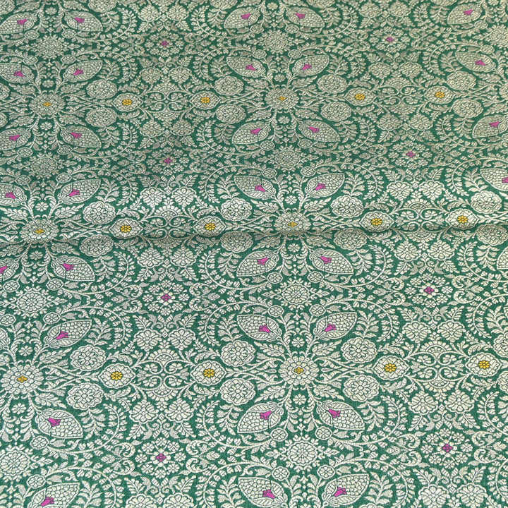 Katan Waskat Meena Brocade Fabric – Premium Royal Banarasi Designer Fabric for Ethnic Wear- H00025-12