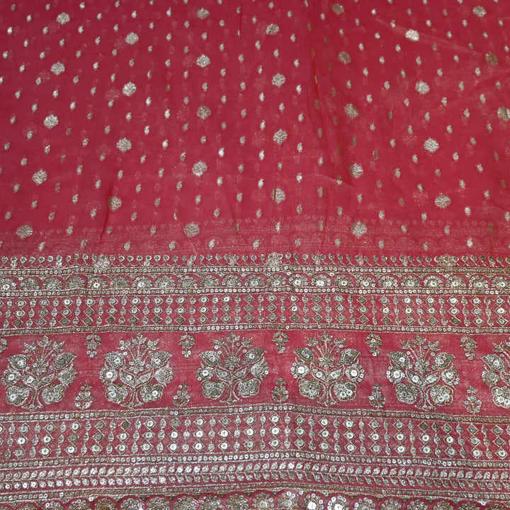 Georgette Tissue Zari With Sequence Embroidery Fabric