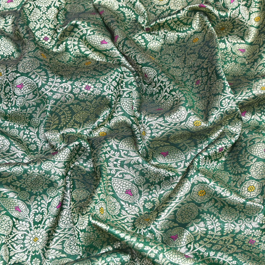 Katan Waskat Meena Brocade Fabric – Premium Royal Banarasi Designer Fabric for Ethnic Wear- H00025-12