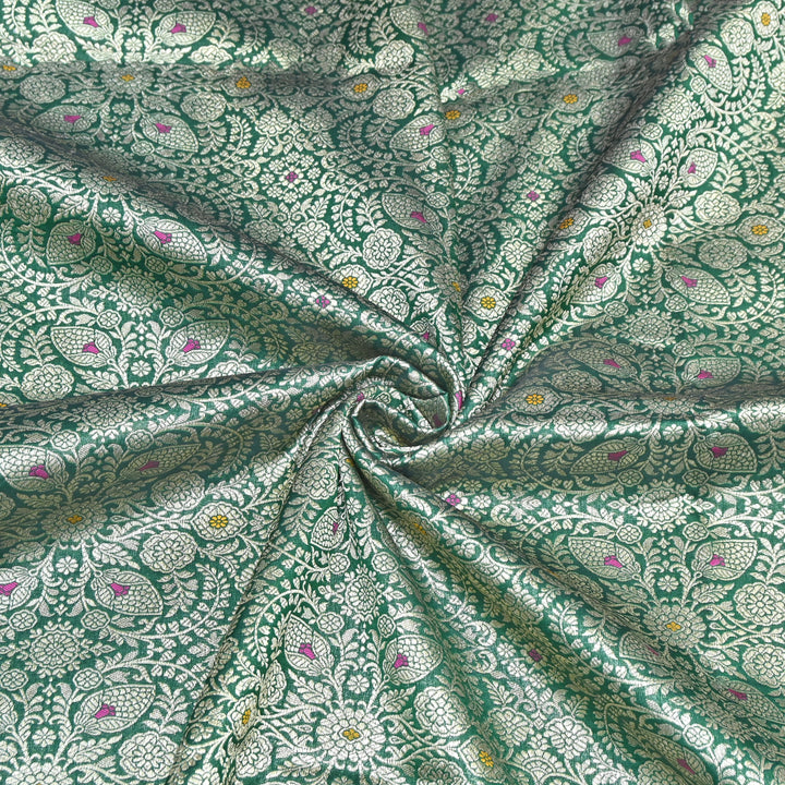 Katan Waskat Meena Brocade Fabric – Premium Royal Banarasi Designer Fabric for Ethnic Wear- H00025-12