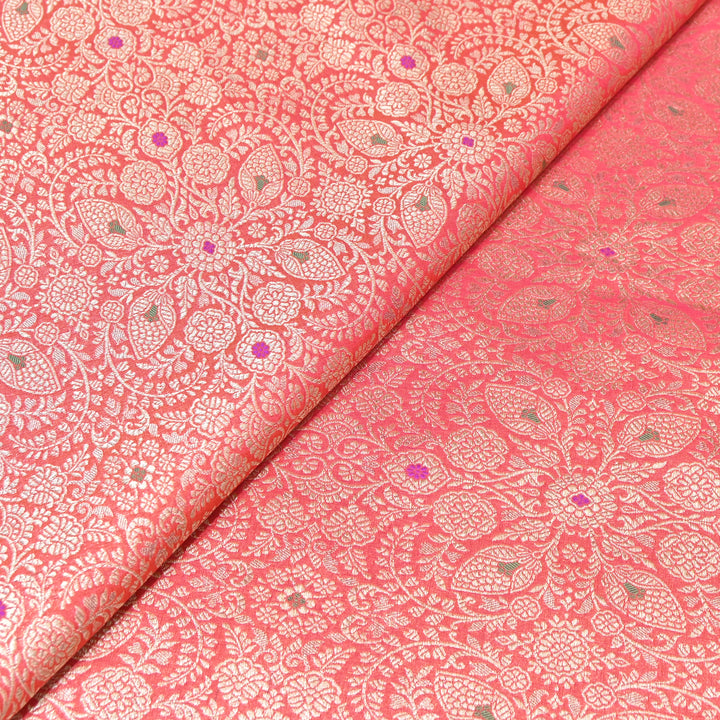 Katan Waskat Meena Brocade Fabric – Premium Royal Banarasi Designer Fabric for Ethnic Wear- H00025-13