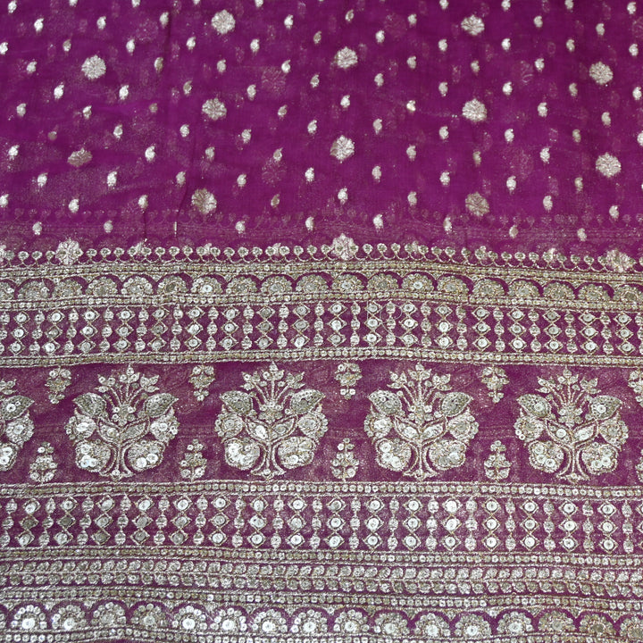 Georgette Tissue Zari With Sequence Embroidery Fabric