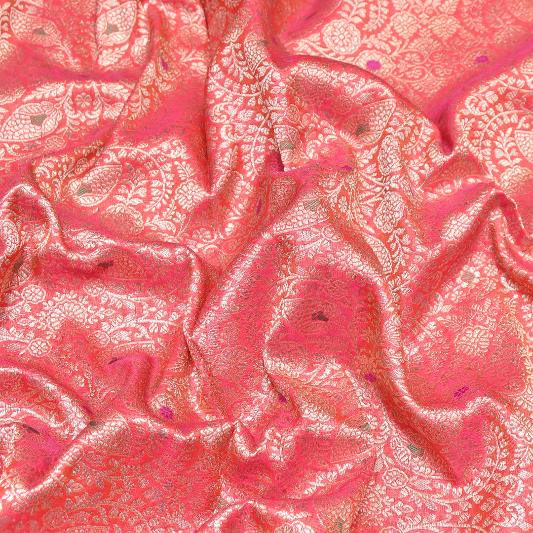 Katan Waskat Meena Brocade Fabric – Premium Royal Banarasi Designer Fabric for Ethnic Wear- H00025-13