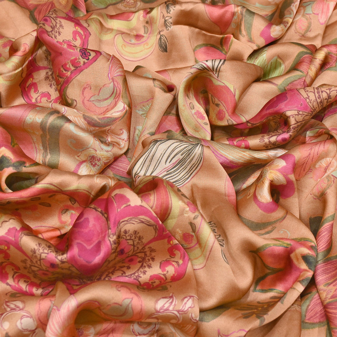 Bemberg Satin Digital Print Fabric | Soft Luxury Designer Fabric | 001333-48