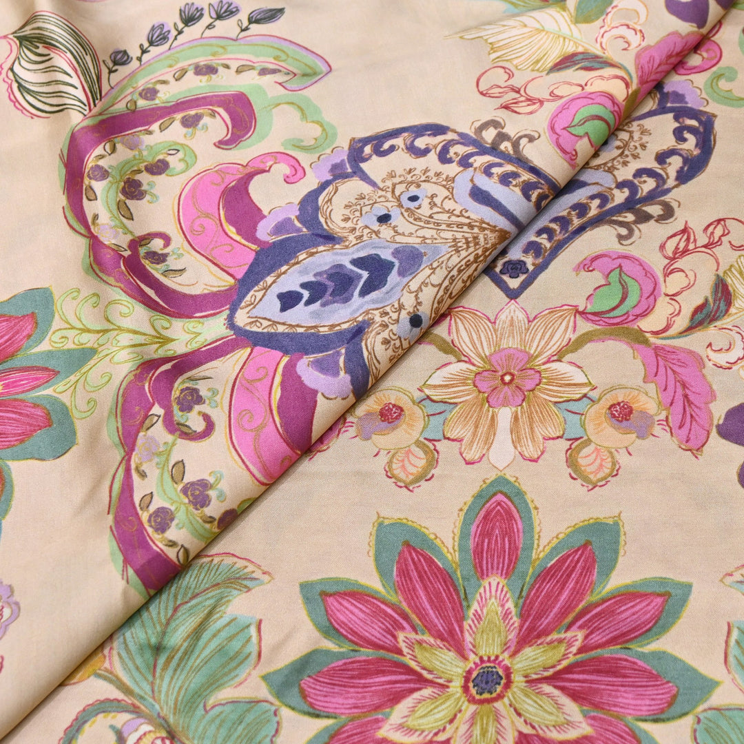 Bemberg Satin Digital Print Fabric | Soft Luxury Designer Fabric | 001333-50